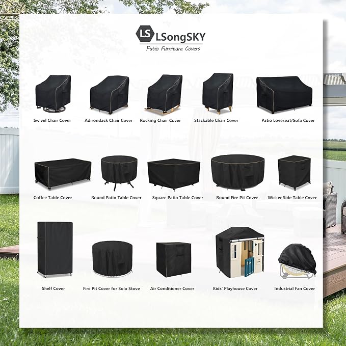 Patio Furniture Covers 4 Piece Set, 600D Heavy Duty Outdoor Furniture Covers - Image 9