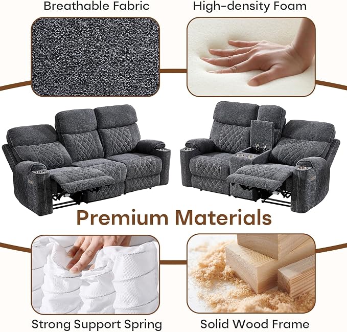 HAOMARKETS Electric Reclining Loveseat Couch - Image 7