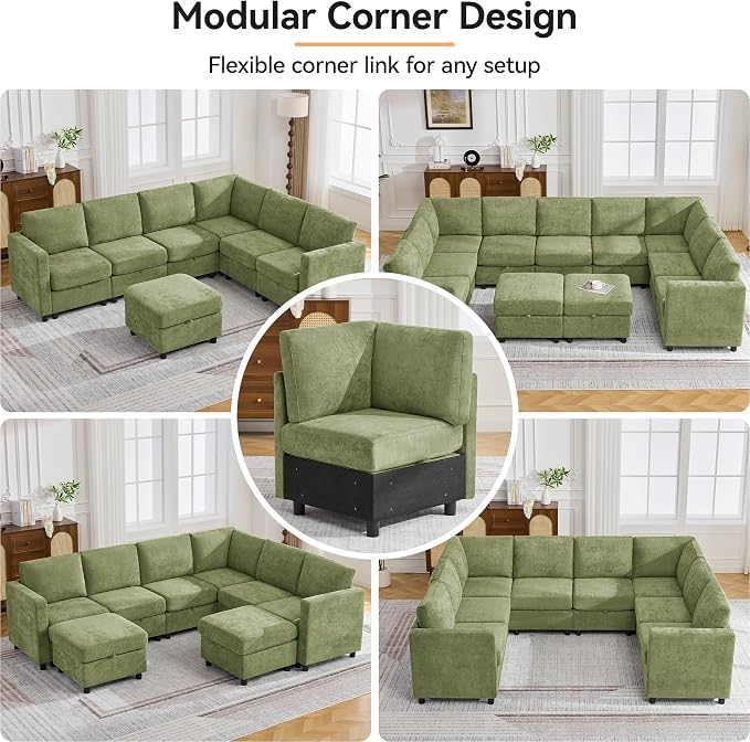 104'' V Shaped Modular Sofa, Sectional Couch - Image 6
