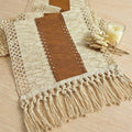 FEXIA Boho Table Runner 36 Inches Long Macrame Summer Decor Coffee Table Cover by FEXIA