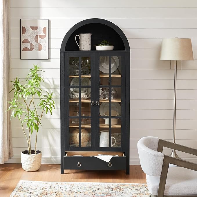 RowyPoey Farmhouse Arched Cabinet - Image 4