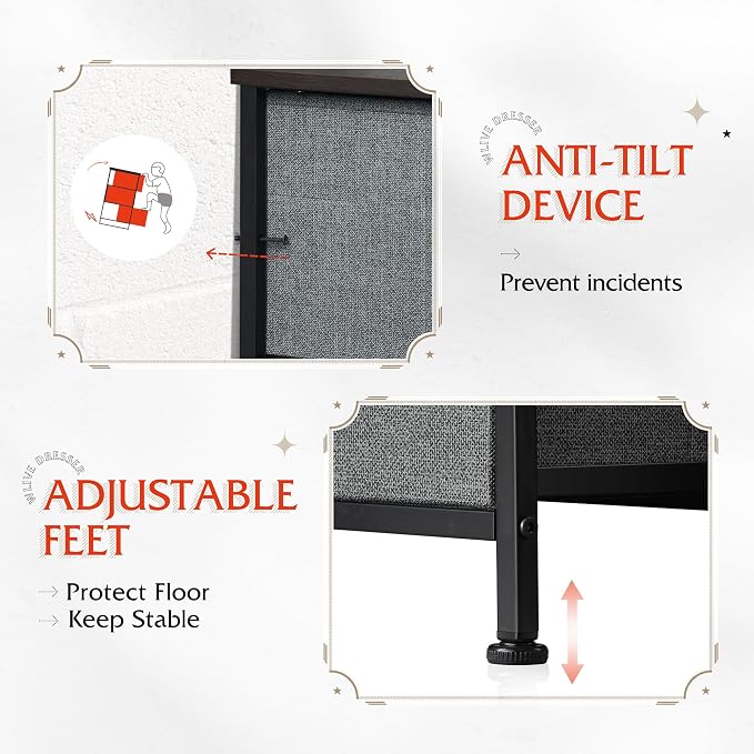 WLIVE Fabric Dresser for Bedroom - Image 7