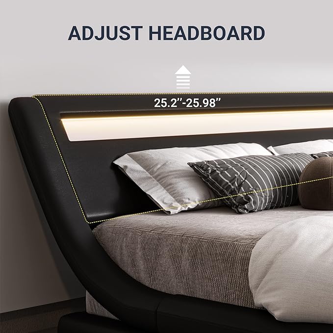 Allewie Full Size LED Platform Bed Frame - Image 4