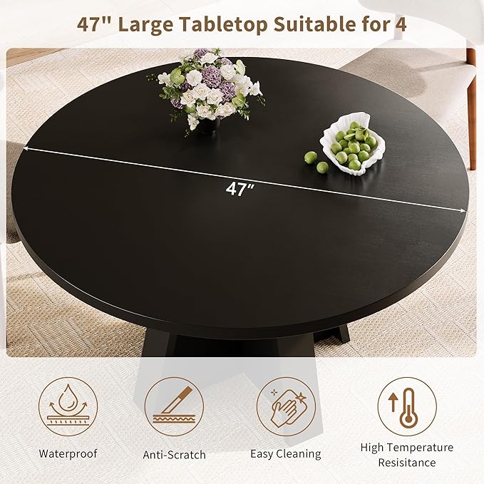 iPormis 47 Inches Round Dining Table - Image 6
