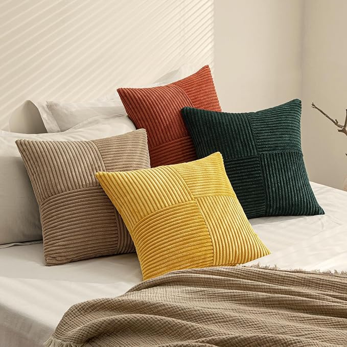 MIULEE Green Rust Throw Pillow Covers 20x20 Inch Set of 4 Boho Farmhouse Soft - Image 7