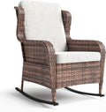 Patio Rocking Chair for Outdoor, Rattan Wicker Chair by GAOMON