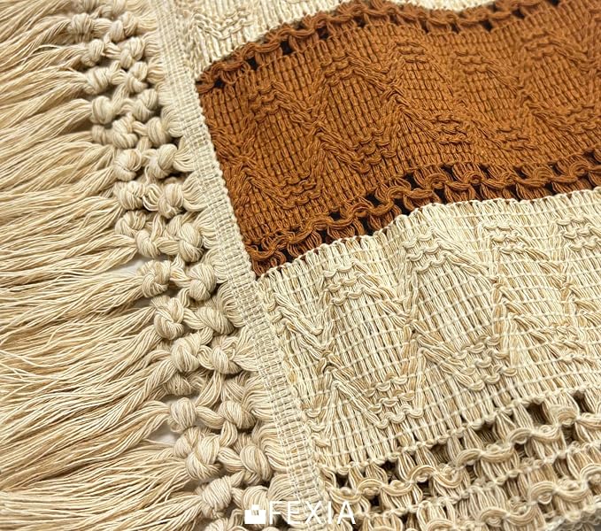 FEXIA Boho Table Runner 60 Inches Long Macrame Summer Decor Coffee Table Cover - Image 7