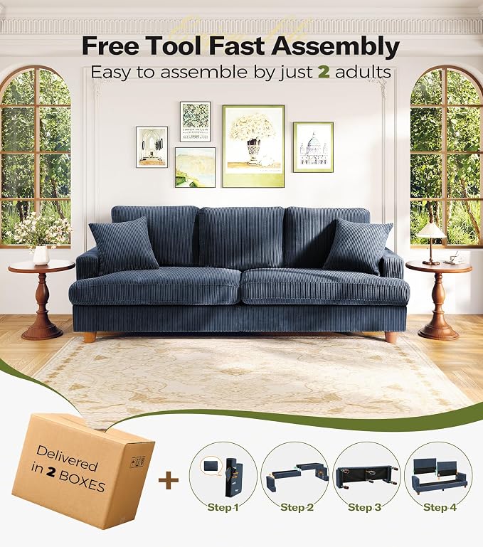 Kidirect 87in L Shaped Couch, Modular Sofa No Tool Assembly, Comfy Sectional - Image 9