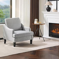 VINGLI Linen Fabric Accent Chair Grey, Modern Upholstered Armchair, Comfy Sofa by VINGLI