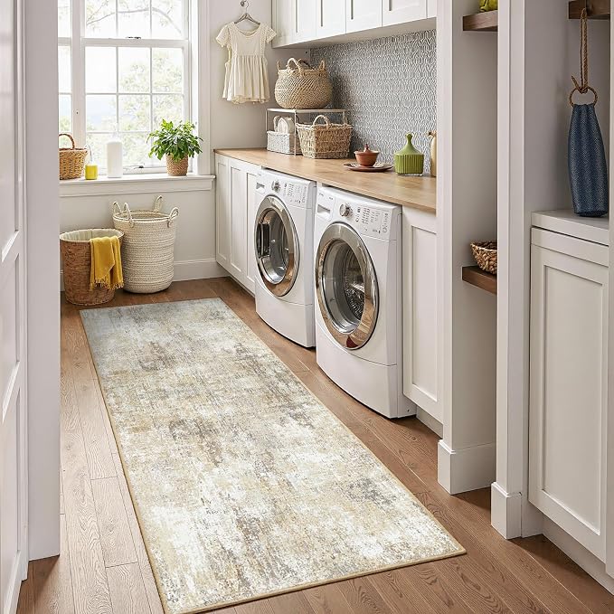 RELEANY Washable Area Rugs 2'x8' Non-Slip Modern Abstract Soft - Image 3