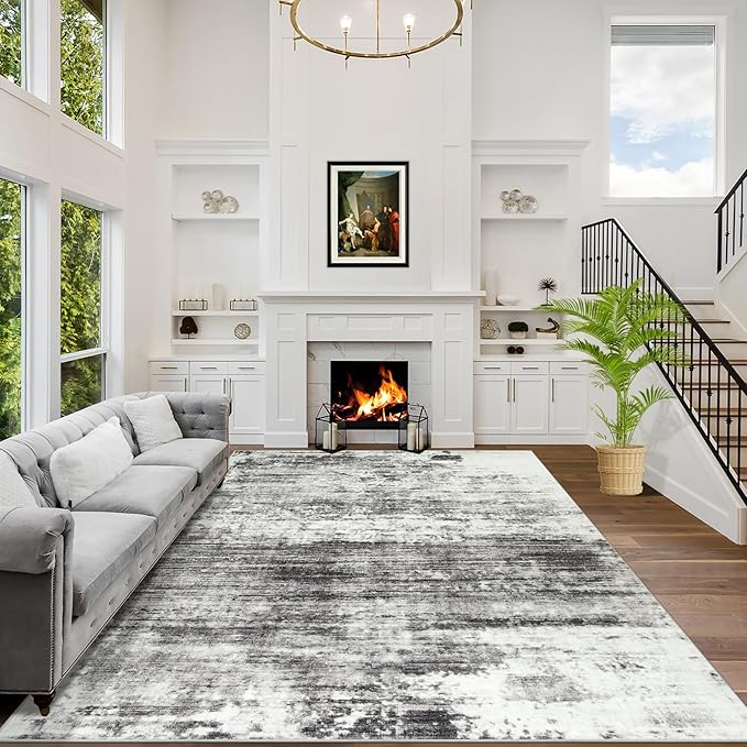 8x10 Area Rugs Washable Rug: Large Modern Abstract Living Room Rug Soft by GENTDRIZZ