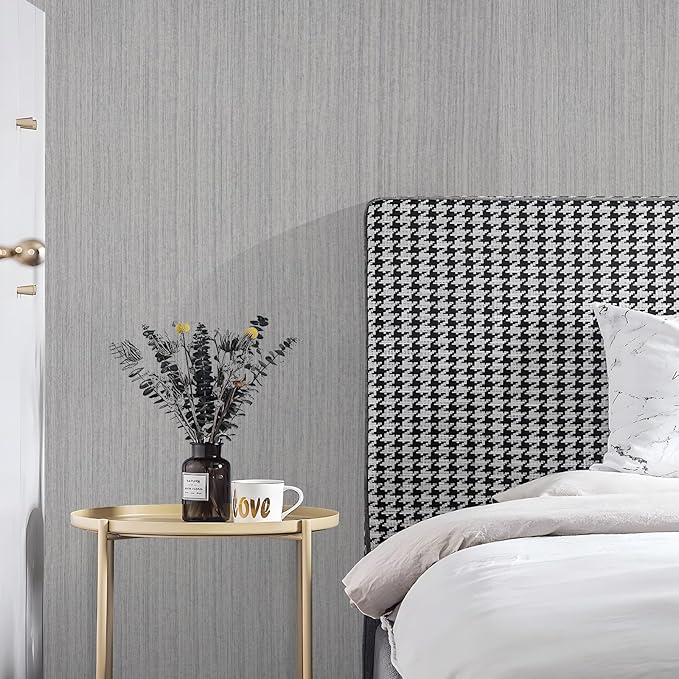 Grasscloth Peel and Stick Wallpaper Modern 15.7in x 118.1in Textured Linen - Image 2