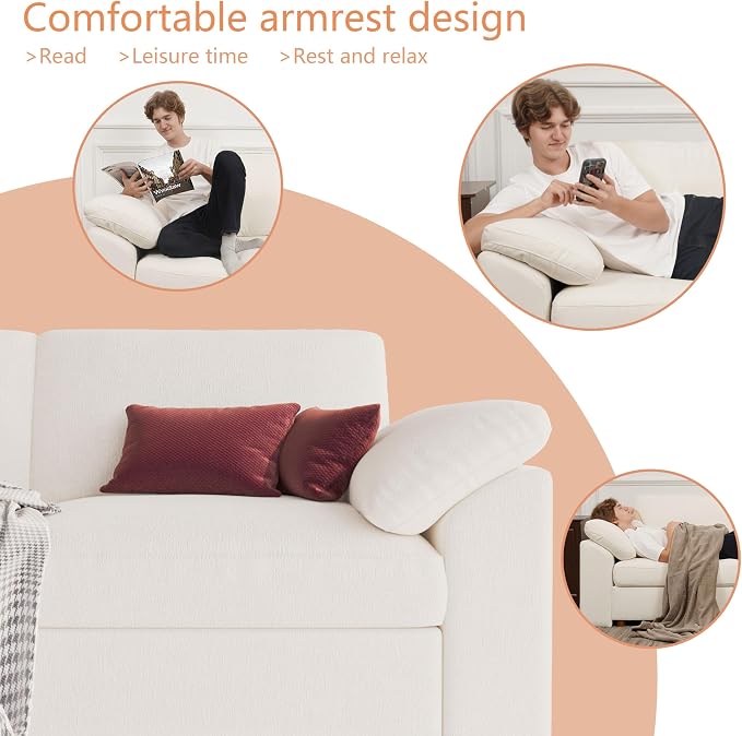 EASE MOOSE Cloud Sectional Modular Sofa, Oversized U Shape Sectional Couch Wide - Image 7