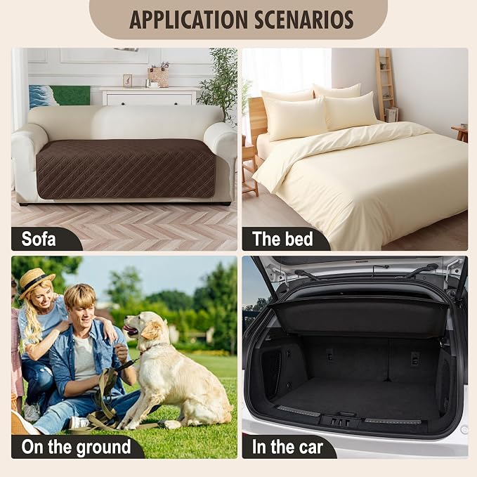 Genina Waterproof Couch Cover, Washable Anti-Slip 67 inch Sofa Covers - Image 6