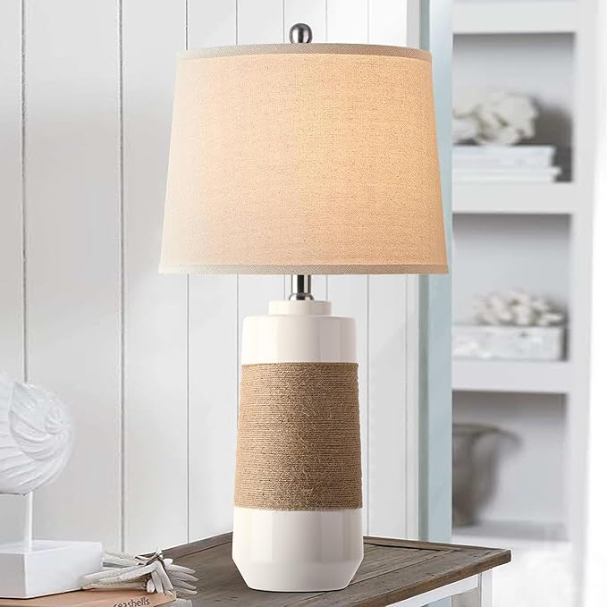 Hamucd White Boho Ceramic Lamps - Image 6