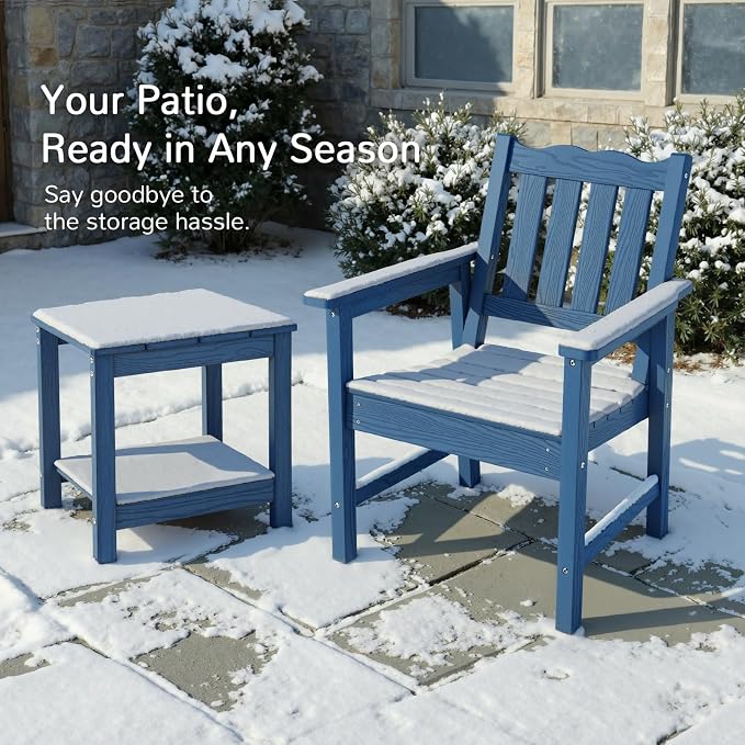 Stoog Outdoor Chairs & Bench Set, All-Weather Patio Furniture Set, Include 2 - Image 7