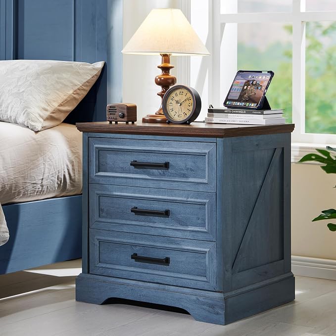 ACCOHOHO Farmhouse Nightstands Set of 2, 22 Inch Wide End Table - Image 2