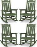 SERWALL Oversized Rocking Chair Set of 4 Outdoor, HDPE Outdoor Rocking Chair by SERWALL