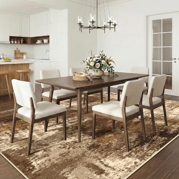 RELEANY Washable Area Rugs 6'x9' Non-Slip Modern Abstract Soft - Image 3