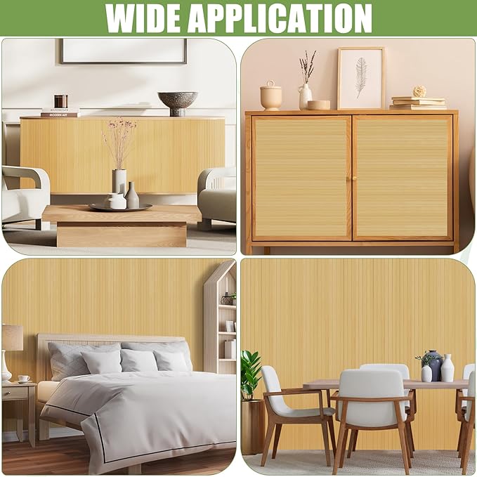 2 Pack Bamboo Wall Panel for Interior Wall Decor, Renewable Pole Wrap - Image 6