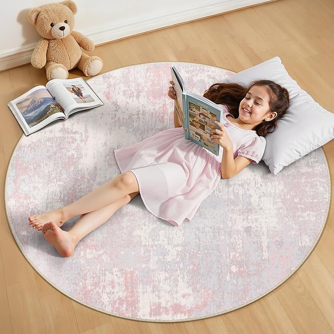RELEANY Washable Area Rugs 4ft Non-Slip Modern Abstract Soft - Image 2