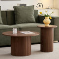 Round Nesting Coffee Table Set of 2 Mid Century Modern Wood Round Coffee Tables by Unknown