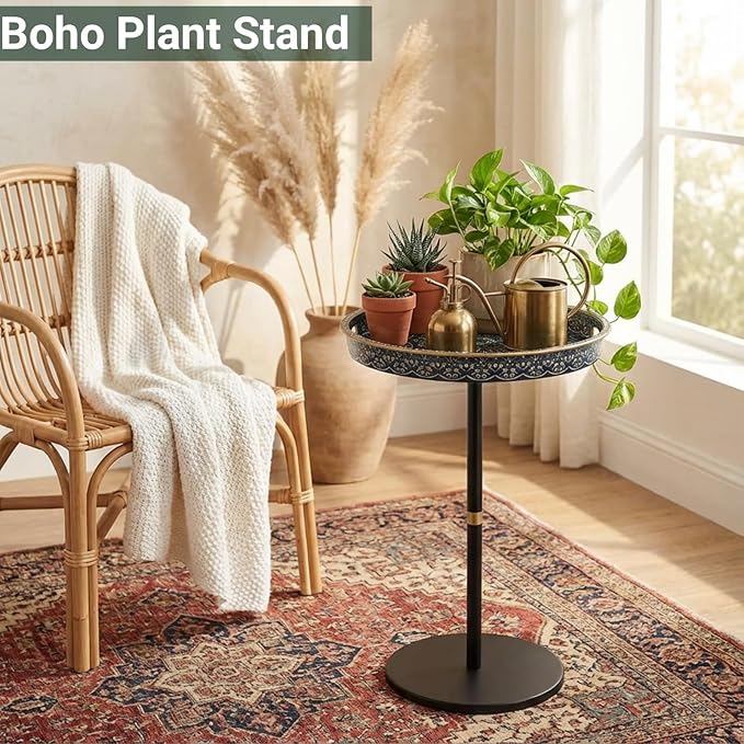 Gesodant Boho Single Leg Round Side Table - Image 7