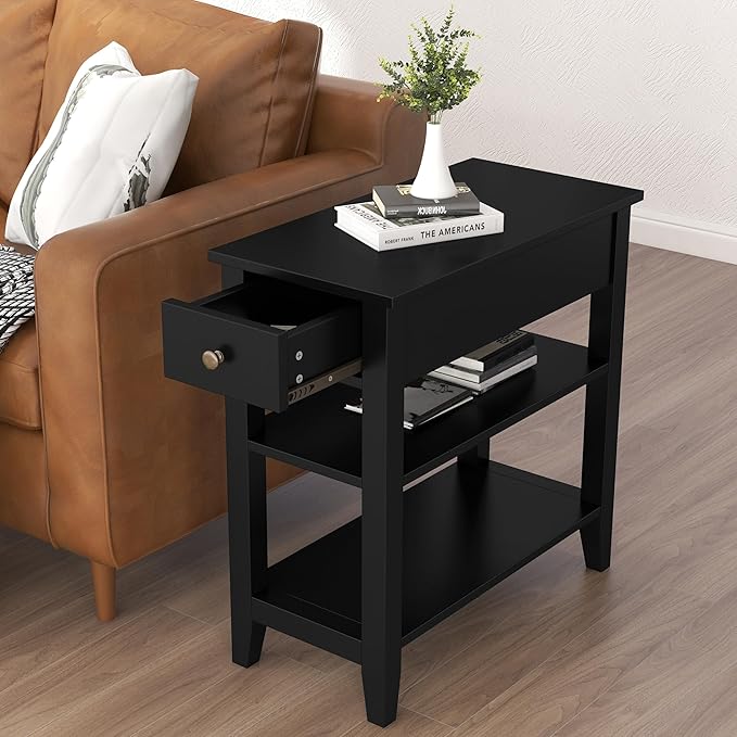 ChooChoo Side Table Living Room, Narrow End Table by ChooChoo