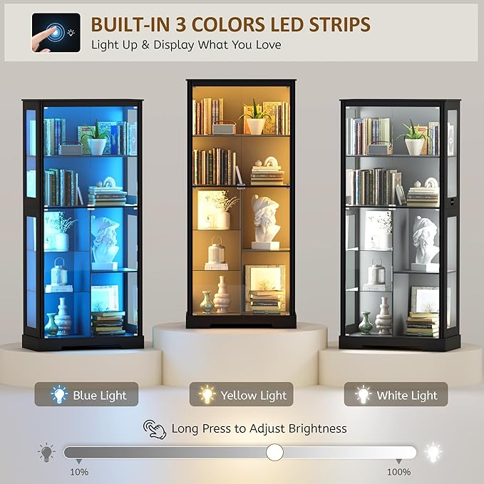Gurexl Modern Glass Display Cabinet - Image 4