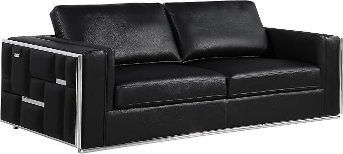 Blackjack Furniture Catania Modern Top Grain Italian Leather Sofa Set - Image 12