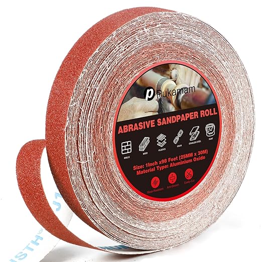 Emery Cloth Roll, 80 Grit Sandpaper Roll, Wet and Dry Emory Cloths by Pukamam