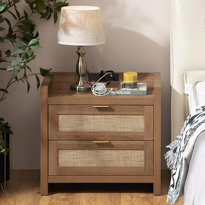 SICOTAS Rattan Nightstand End Table by SICOTAS