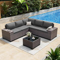 ALAULM 6 Pieces Patio Furniture Set, Oversized Seat/Armrest Sofas and High Back by ALAULM