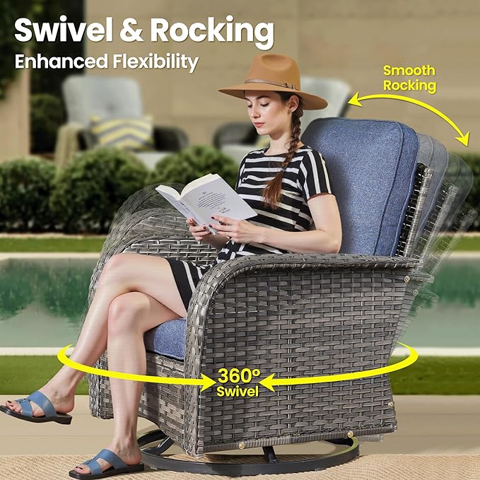 ovios 3-Piece Patio Furniture Set, Outdoor Wicker Sofa - Image 2