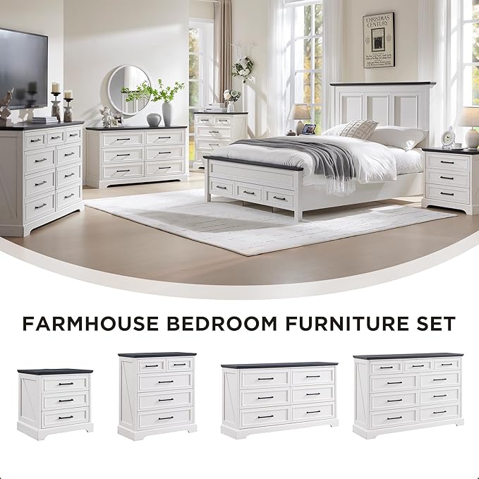 ACCOHOHO Farmhouse Nightstand - Image 4