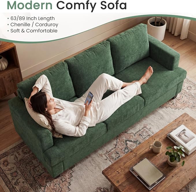 YOUDENOVA 2 Piece Set Comfy Sofa Couch, 3-Seater Sofa * 2 - Image 5