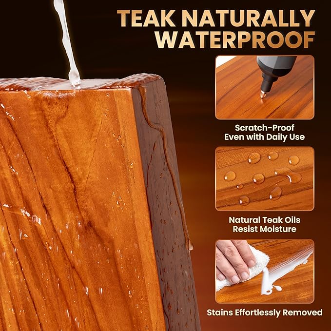48" Solid Teak Floating Wall Shelf - Image 4