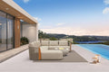 PURPLE LEAF 4-Piece Patio Furniture Set, C-Shaped Modular Outdoor Sectional Sofa by PURPLELEAF