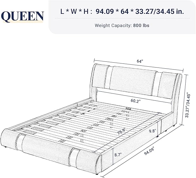 Allewie Queen Size Platform Bed Frame - Image 2