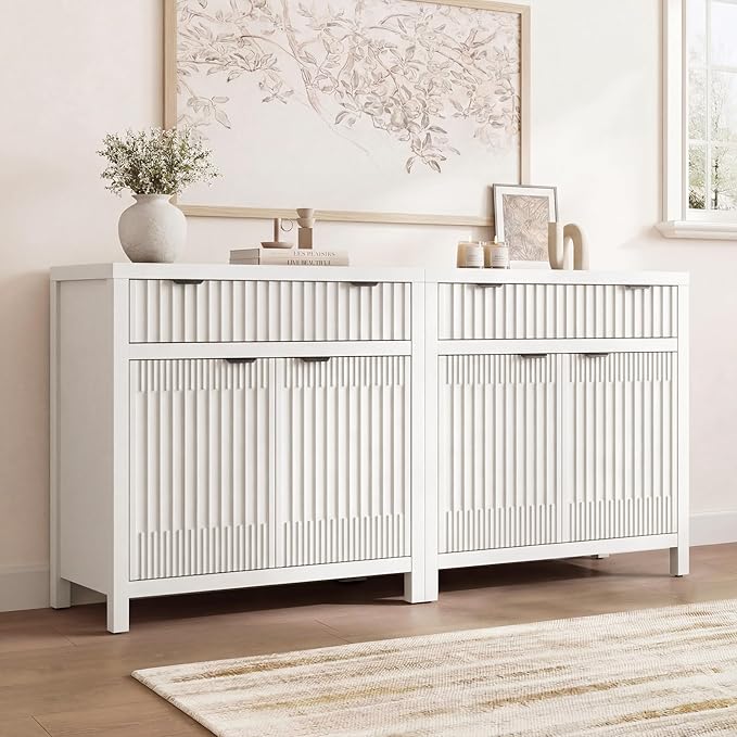 Fatmok 34" Fluted Buffet Sideboard - Image 6