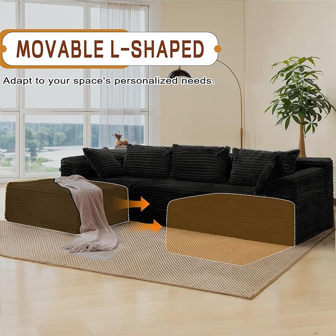 Korser 110" L-Shaped Modular Sectional Sofa - Image 6