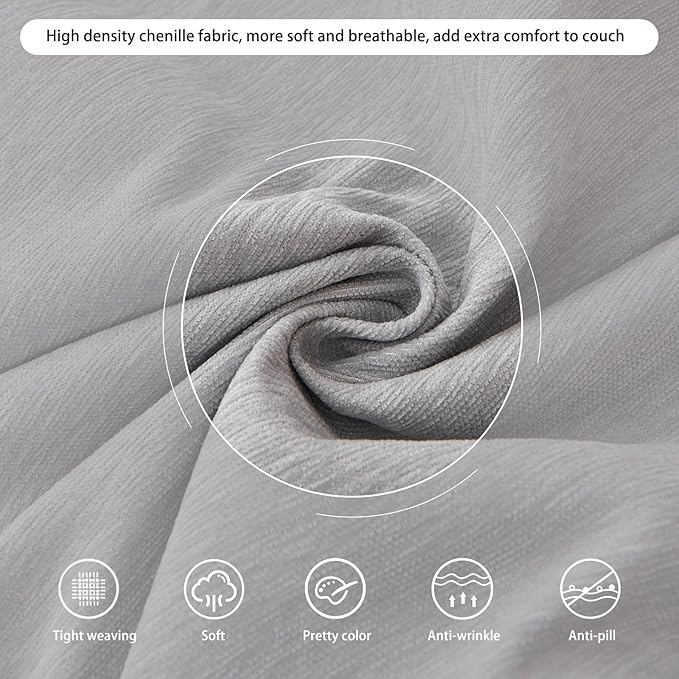 DREAMINGO Sofa Covers Washable Thick Chenille Couch Cover - Image 4