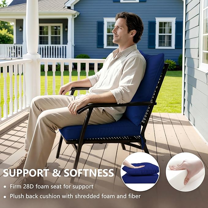 19x19 Inch Patio Chair Cushions Set of 4, Outdoor Furniture Cushions - Image 4