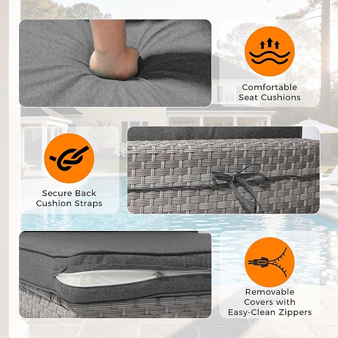 8-Seat Outdoor Wicker Patio Furniture Set - Image 7