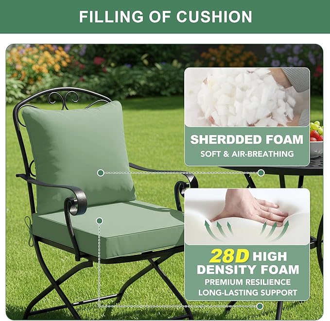 Summsun Outdoor Chair Cushions, Waterproof Back Pillow and Seat Cushion Set - Image 4