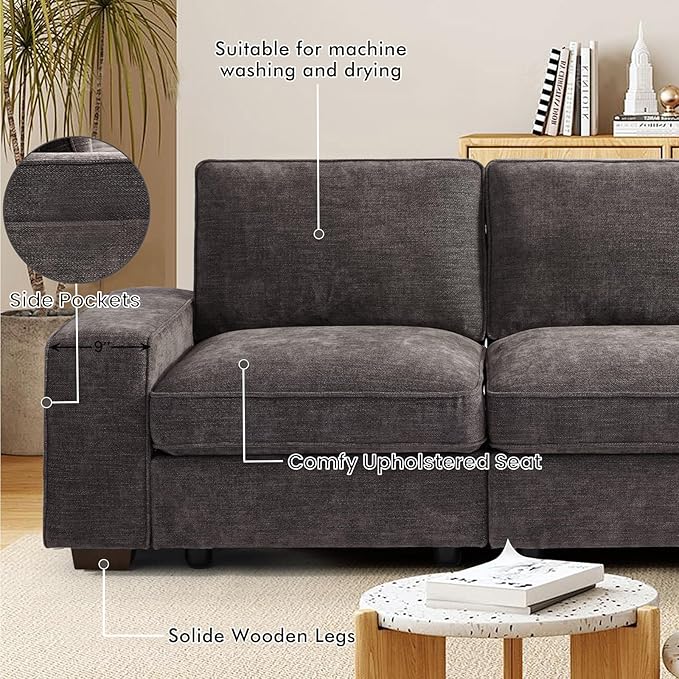 TEKAMON 128" Modular Sofa Couch - Image 6