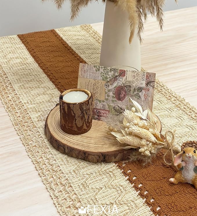 FEXIA Boho Table Runner 72 Inches Long Macrame Summer Decor Coffee Table Cover - Image 4