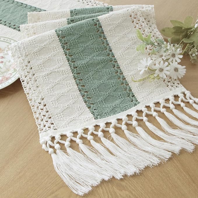 FEXIA Sage Green Table Runner 90 Inches Long by FEXIA
