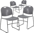 Flash Furniture 4 Pack HERCULES Series 880 lb. Capacity Gray Ultra-Compact by FlashFurniture