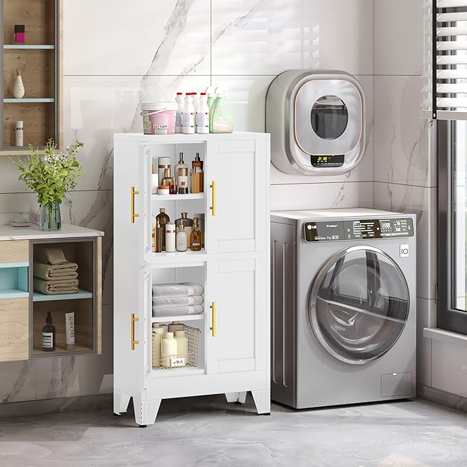 GAIOUS 47.25" Metal Pantry Cabinet, Storage Cabinets - Image 4